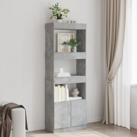 Tall engineered wood sideboard in gray concrete 63x33x180 cm by , Bookcases and shelves - Ref: Foro24-3309603, Price: 130,99 ...