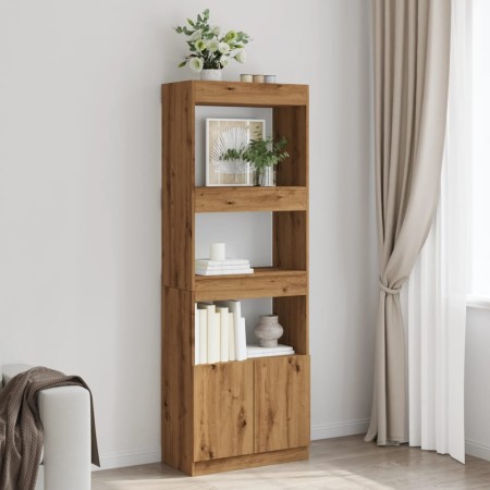 Handcrafted engineered oak wood tall sideboard 63x33x180 cm by , Bookcases and shelves - Ref: Foro24-3309608, Price: 108,90 €...