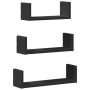 Estante de pared 3 unidades madera de ingeniería negro de , Estantes y estanterías - Ref: Foro24-853309, Precio: 18,17 €, Des...