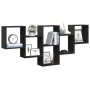 Engineered wood black wall shelf 159x18x66 cm by , Shelves and shelves - Ref: Foro24-853300, Price: 49,23 €, Discount: %