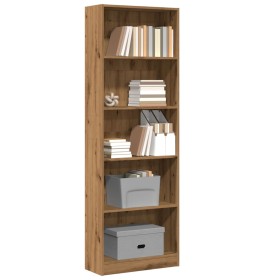 Handcrafted engineered oak wood bookshelf 60x24x176 cm by , Bookcases and shelves - Ref: Foro24-857829, Price: 70,42 €, Disco...