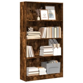 Engineered wood smoked oak bookshelf 80x24x143 cm by , Bookcases and shelves - Ref: Foro24-857848, Price: 68,26 €, Discount: %