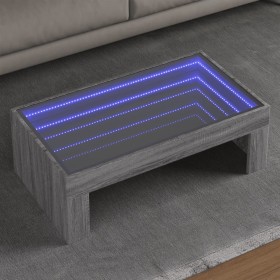 Coffee table with Infinity LED gray Sonoma 90x50x30 cm by , Coffee table - Ref: Foro24-847621, Price: 114,41 €, Discount: %