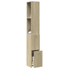 Bathroom cabinet in oak Sonoma plywood 25x26.5x170cm by , Bathroom furniture - Ref: Foro24-849653, Price: 62,48 €, Discount: %