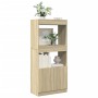 Aparador de madera de ingeniería roble Sonoma 63x33x140 cm de , Librerías y estanterías - Ref: Foro24-855108, Precio: 83,99 €...