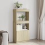 Aparador de madera de ingeniería roble Sonoma 63x33x140 cm de , Librerías y estanterías - Ref: Foro24-855108, Precio: 83,99 €...