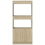 Aparador de madera de ingeniería roble Sonoma 63x33x140 cm de , Librerías y estanterías - Ref: Foro24-855108, Precio: 83,99 €...