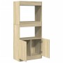 Aparador de madera de ingeniería roble Sonoma 63x33x140 cm de , Librerías y estanterías - Ref: Foro24-855108, Precio: 83,99 €...