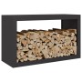 Black steel firewood rack 100x40x60 cm by , Firewood bags and holders - Ref: Foro24-850982, Price: 106,43 €, Discount: %