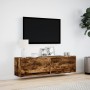 Wall-mounted TV stand with smoked oak LED lights 140x31x38 cm by , TV Furniture - Ref: Foro24-852373, Price: 108,27 €, Discou...