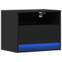 Wall-mounted bedside table with black LED lights by , Nightstands - Ref: Foro24-852063, Price: 55,89 €, Discount: %