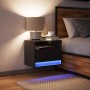 Wall-mounted bedside table with black LED lights by , Nightstands - Ref: Foro24-852063, Price: 55,89 €, Discount: %