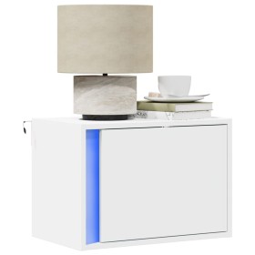 Wall-mounted bedside table with white LED lights by , Nightstands - Ref: Foro24-852089, Price: 44,99 €, Discount: %