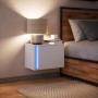 Wall-mounted bedside table with white LED lights by , Nightstands - Ref: Foro24-852089, Price: 44,35 €, Discount: %