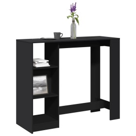 Bar-Tisch mit schwarzer Ingenieurholzregal 124x46x103,5 cm. von , Küchen- und Esstische - Ref: Foro24-854392, Preis: 86,39 €,...