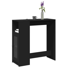 Mesa alta con estantes madera ingeniería negra 101x40x103,5 cm de , Mesas de cocina y de comedor - Ref: Foro24-854365, Precio...