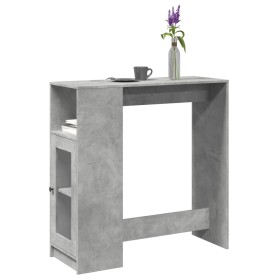 Mesa alta bar con estantes madera gris hormigón 101x40x103,5 cm de , Mesas de cocina y de comedor - Ref: Foro24-854367, Preci...