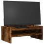 Smoked oak wood screen stand engineering 42x24x16 cm by , Computer bases and risers - Ref: Foro24-854719, Price: 25,31 €, Dis...