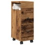 Narrow bathroom cabinet with aged wood and wheels by , Lockers and storage cabinets - Ref: Foro24-855239, Price: 52,38 €, Dis...