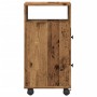 Narrow bathroom cabinet with aged wood and wheels by , Lockers and storage cabinets - Ref: Foro24-855239, Price: 52,38 €, Dis...