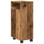 Narrow bathroom cabinet with aged wood and wheels by , Lockers and storage cabinets - Ref: Foro24-855239, Price: 52,38 €, Dis...