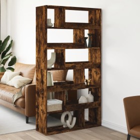 Smoked oak wood room divider