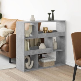 Wooden shelf with gray concrete engineering 100x33x94.5 cm by , Bookcases and shelves - Ref: Foro24-3309477, Price: 82,99 €, ...