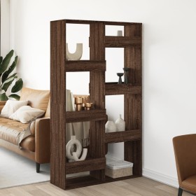 Brown oak wood room divider