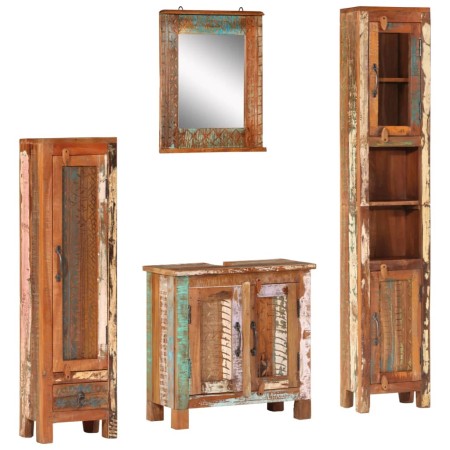 Set of 4-piece solid reclaimed wood bathroom furniture by , Bathroom furniture - Ref: Foro24-352785, Price: 792,09 €, Discoun...