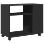 Mesa auxiliar con ruedas madera de ingeniería negra 70x35x60 cm de , Mesas auxiliares - Ref: Foro24-853147, Precio: 49,28 €, ...