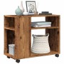 Mesa auxiliar rodante madera ingeniería envejecido 70x35x60 cm de , Mesas auxiliares - Ref: Foro24-853153, Precio: 47,98 €, D...