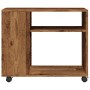 Mesa auxiliar rodante madera ingeniería envejecido 70x35x60 cm de , Mesas auxiliares - Ref: Foro24-853153, Precio: 47,98 €, D...