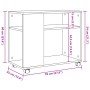 Mesa auxiliar rodante madera ingeniería envejecido 70x35x60 cm de , Mesas auxiliares - Ref: Foro24-853153, Precio: 47,98 €, D...