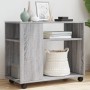 Side table with wheels in Sonoma grey wood, 70x35x60 cm. by , Side tables - Ref: Foro24-853151, Price: 53,01 €, Discount: %