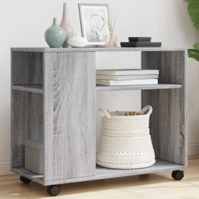 Mesa auxiliar con ruedas madera gris Sonoma 70x35x60 cm de , Mesas auxiliares - Ref: Foro24-853151, Precio: 49,28 €, Descuent...