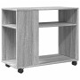 Side table with wheels in Sonoma grey wood, 70x35x60 cm. by , Side tables - Ref: Foro24-853151, Price: 49,34 €, Discount: %