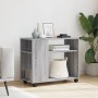 Side table with wheels in Sonoma grey wood, 70x35x60 cm. by , Side tables - Ref: Foro24-853151, Price: 49,34 €, Discount: %