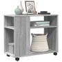 Side table with wheels in Sonoma grey wood, 70x35x60 cm. by , Side tables - Ref: Foro24-853151, Price: 49,34 €, Discount: %