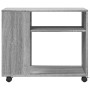 Side table with wheels in Sonoma grey wood, 70x35x60 cm. by , Side tables - Ref: Foro24-853151, Price: 49,34 €, Discount: %