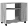 Side table with wheels in Sonoma grey wood, 70x35x60 cm. by , Side tables - Ref: Foro24-853151, Price: 49,34 €, Discount: %