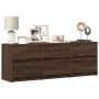 LED TV stand in brown oak engineered wood, 140x34x50 cm by , TV Furniture - Ref: Foro24-3307925, Price: 165,15 €, Discount: %