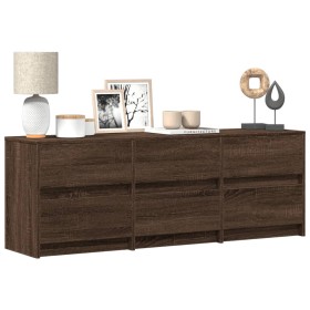 LED TV stand in brown oak engineered wood, 140x34x50 cm by , TV Furniture - Ref: Foro24-3307925, Price: 165,99 €, Discount: %