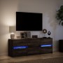 LED TV stand in brown oak engineered wood, 140x34x50 cm by , TV Furniture - Ref: Foro24-3307925, Price: 165,15 €, Discount: %