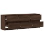 LED TV stand in brown oak engineered wood, 140x34x50 cm by , TV Furniture - Ref: Foro24-3307925, Price: 165,15 €, Discount: %