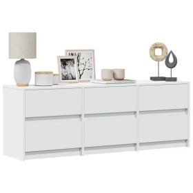 TV stand with LED lights, engineered wood, white, 140x34x50 cm by , TV Furniture - Ref: Foro24-3307919, Price: 165,32 €, Disc...