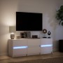 Mueble de TV con LED madera de ingeniería blanco 140x34x50 cm de , Muebles TV - Ref: Foro24-3307919, Precio: 165,15 €, Descue...