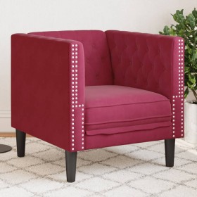 Sillón Chesterfield de terciopelo artificial rojo tinto de , Sofás - Ref: Foro24-372677, Precio: 179,14 €, Descuento: %