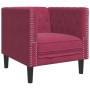 Sillón Chesterfield de terciopelo artificial rojo tinto de , Sofás - Ref: Foro24-372677, Precio: 178,87 €, Descuento: %