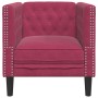 Sillón Chesterfield de terciopelo artificial rojo tinto de , Sofás - Ref: Foro24-372677, Precio: 178,87 €, Descuento: %