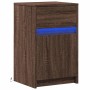 Nightstand with LED lights made of engineered oak wood in brown. by , Nightstands - Ref: Foro24-852010, Price: 55,22 €, Disco...